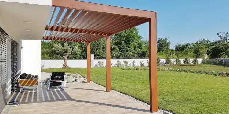 pergola en bois rustique