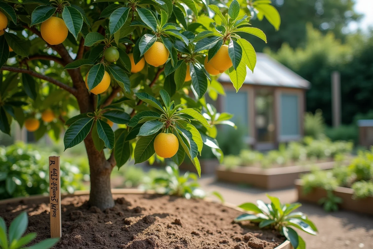 Citronnier en cours de guérison après traitement naturel contre les cochenilles avec nouvelles pousses saines