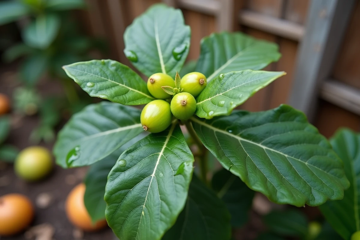 Feuilles de figuier traitées avec un spray naturel