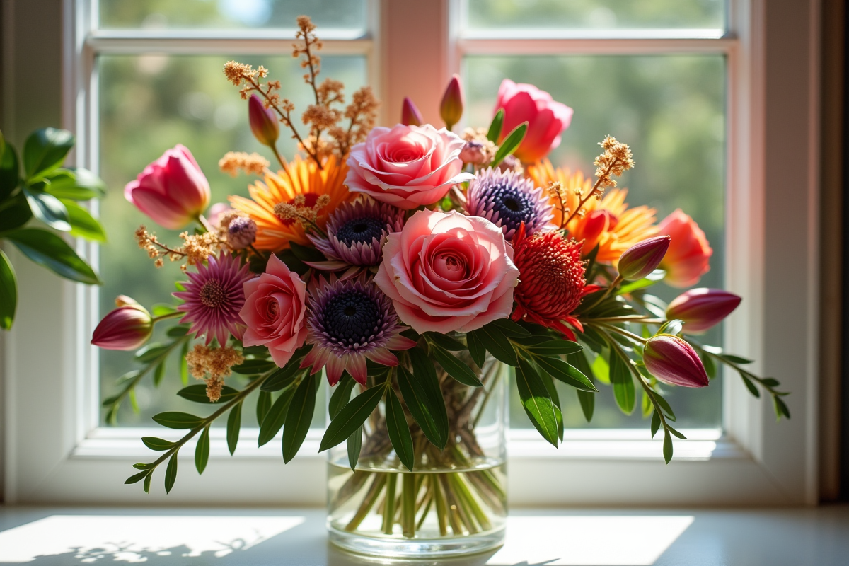 fleurs colorées